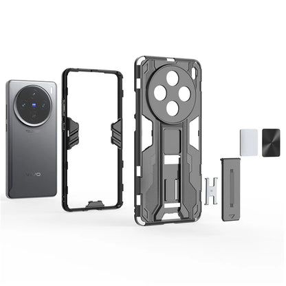 For vivo X100s 5G Case with Kickstand PC + TPU Shockproof Phone Cover