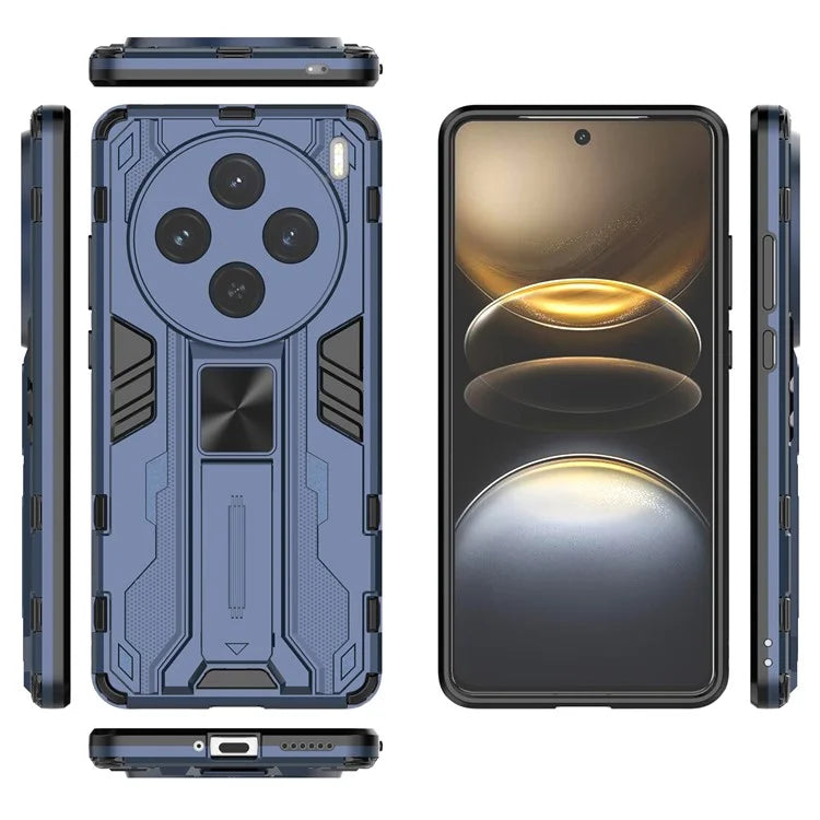 For vivo X100s 5G Case with Kickstand PC + TPU Shockproof Phone Cover