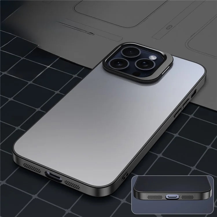 For iPhone 14 Pro Matte Back Case Kickstand PC+TPU Phone Cover