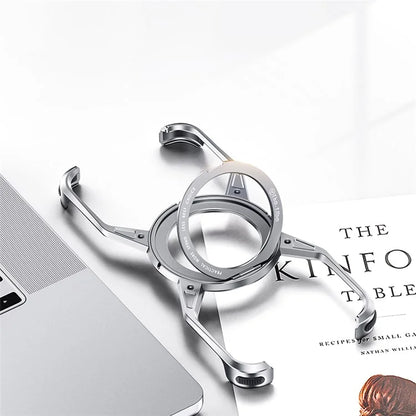 For iPhone 15 / 14 / 13 Bumper Case Frameless Aluminum Alloy Kickstand Phone Cover