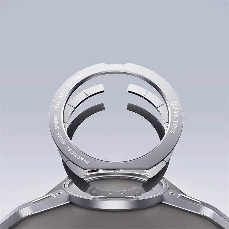 For iPhone 15 / 14 / 13 Bumper Case Frameless Aluminum Alloy Kickstand Phone Cover