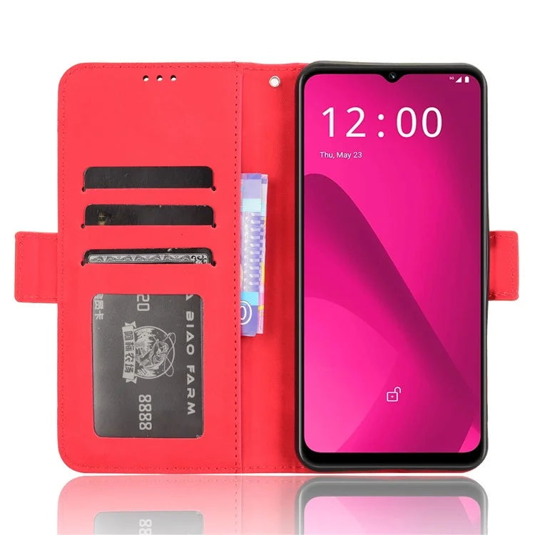 For T-Mobile REVVL 7 / T Phone 2 Case Leather Phone Cover with Multiple Card Slots