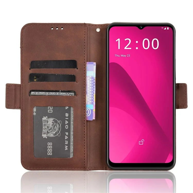 For T-Mobile REVVL 7 / T Phone 2 Case Leather Phone Cover with Multiple Card Slots