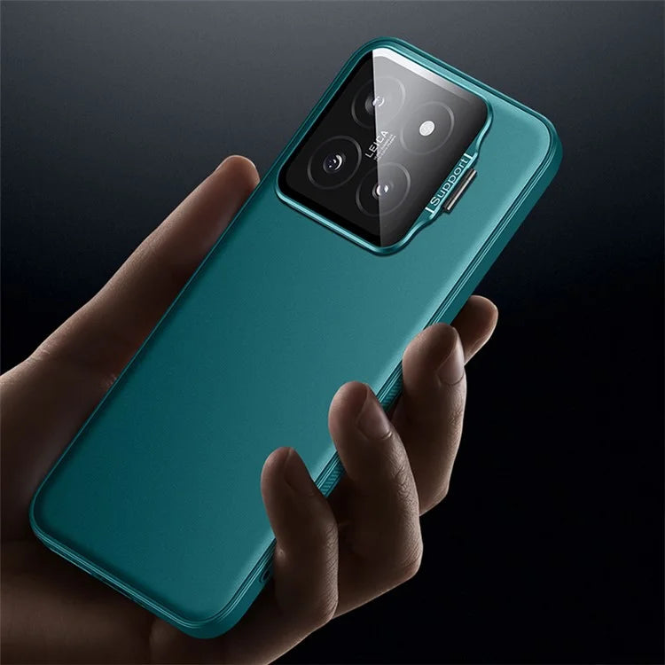 For Xiaomi 14 Case Metal Lens Frame Kickstand TPU+PC Magnetic Phone Cover