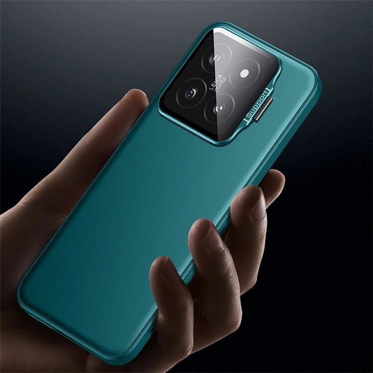 For Xiaomi 14 Pro Magnetic Case TPU+PC Phone Cover with Metal Lens Frame Kickstand