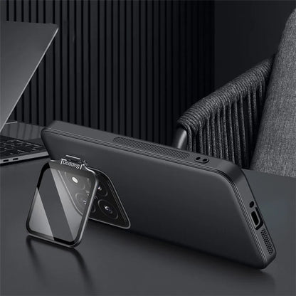 For Xiaomi 14 Pro Magnetic Case TPU+PC Phone Cover with Metal Lens Frame Kickstand