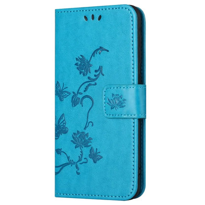 For Samsung Galaxy S24 FE Case Leather Phone Cover Butterfly Flower Pattern