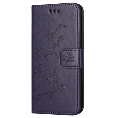 For Samsung Galaxy S24 FE Case Leather Phone Cover Butterfly Flower Pattern