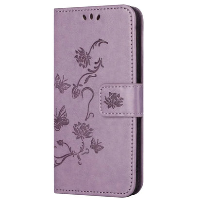 For Samsung Galaxy S24 FE Case Leather Phone Cover Butterfly Flower Pattern