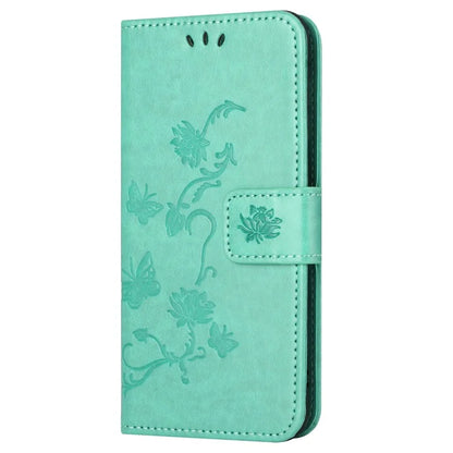 For Samsung Galaxy S24 FE Case Leather Phone Cover Butterfly Flower Pattern
