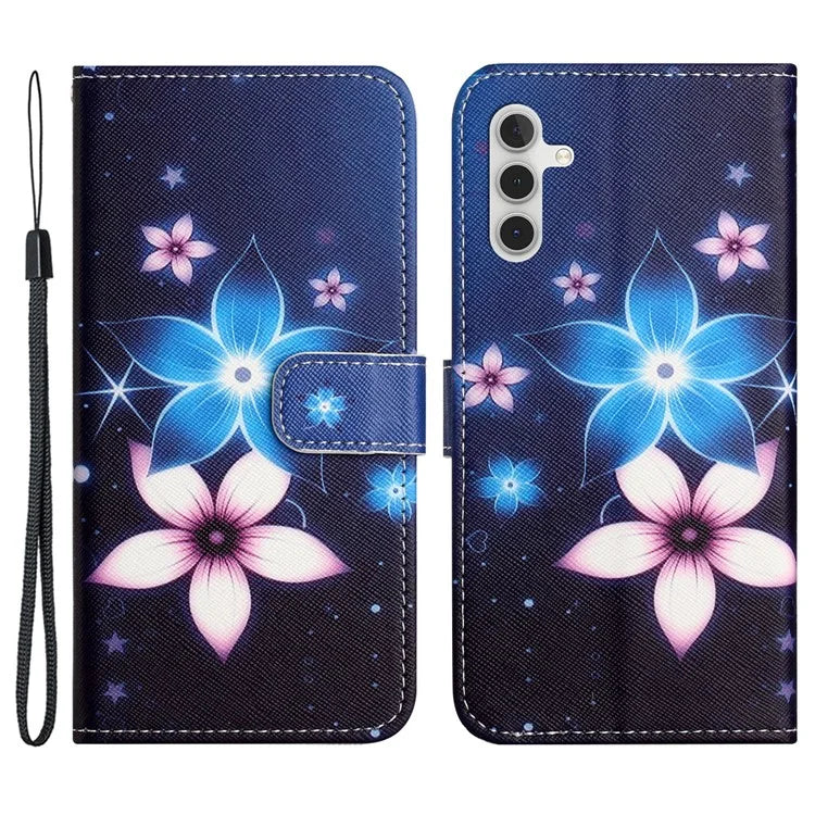 For Samsung Galaxy S24 FE Case Leather Phone Cover Cross Texture Pattern Printing