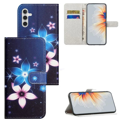 For Samsung Galaxy S24 FE Case Leather Phone Cover Cross Texture Pattern Printing