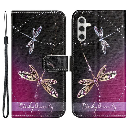 For Samsung Galaxy S24 FE Case Leather Phone Cover Cross Texture Pattern Printing
