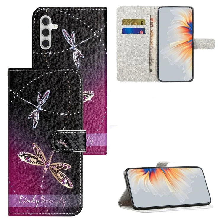 For Samsung Galaxy S24 FE Case Leather Phone Cover Cross Texture Pattern Printing