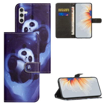 For Samsung Galaxy S24 FE Case Leather Phone Cover Cross Texture Pattern Printing