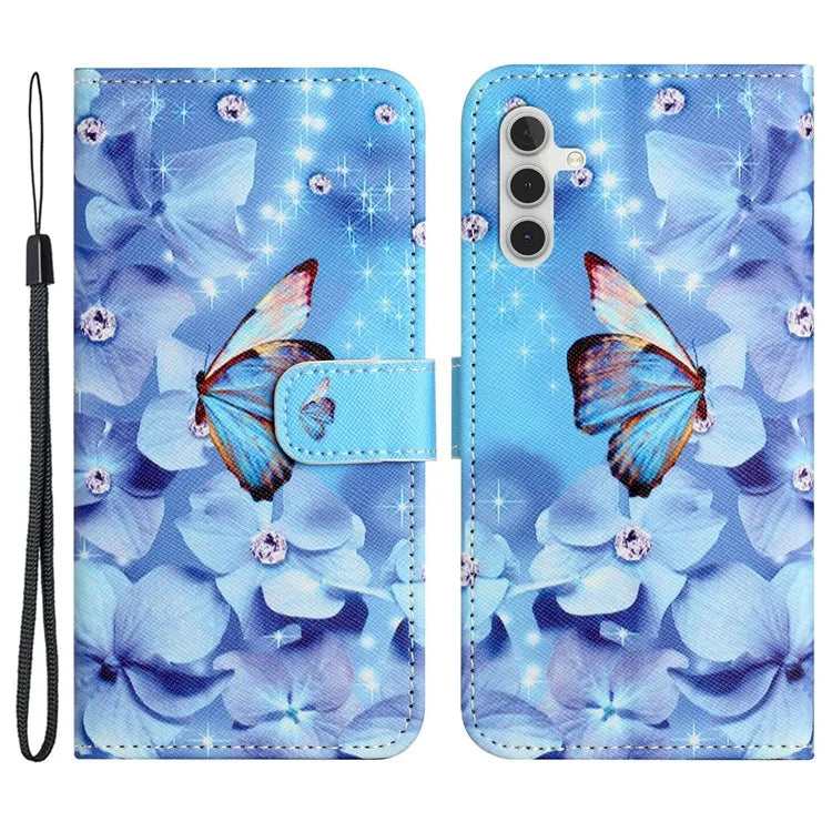 For Samsung Galaxy S24 FE Case Leather Phone Cover Cross Texture Pattern Printing