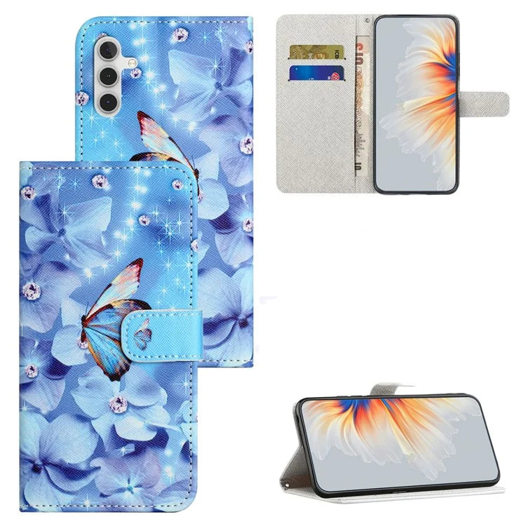 For Samsung Galaxy S24 FE Case Leather Phone Cover Cross Texture Pattern Printing
