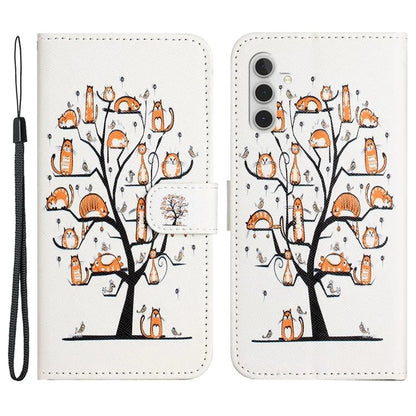 For Samsung Galaxy S24 FE Case Leather Phone Cover Cross Texture Pattern Printing