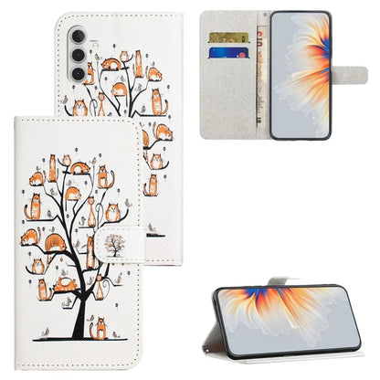 For Samsung Galaxy S24 FE Case Leather Phone Cover Cross Texture Pattern Printing