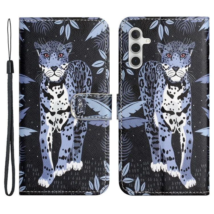 For Samsung Galaxy S24 FE Case Leather Phone Cover Cross Texture Pattern Printing