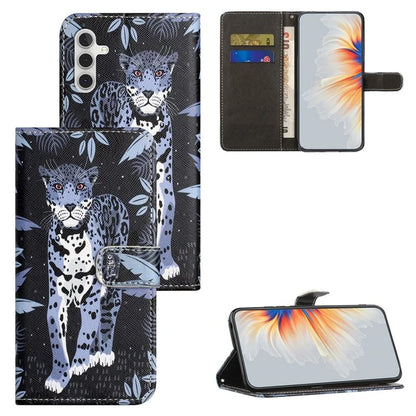 For Samsung Galaxy S24 FE Case Leather Phone Cover Cross Texture Pattern Printing