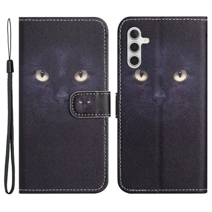 For Samsung Galaxy S24 FE Case Leather Phone Cover Cross Texture Pattern Printing
