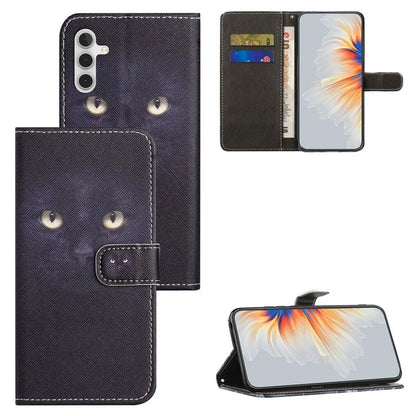 For Samsung Galaxy S24 FE Case Leather Phone Cover Cross Texture Pattern Printing