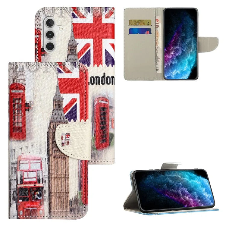 For Samsung Galaxy S24 FE Wallet Case Pattern Printing Leather Phone Cover