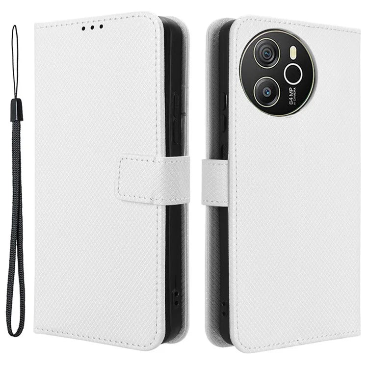 For Blackview Shark 8 / Oscal Tiger 12 Case Diamond Texture Leather Phone Cover Wallet