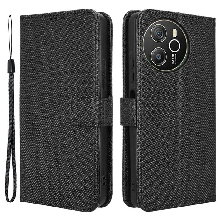 For Blackview Shark 8 / Oscal Tiger 12 Case Diamond Texture Leather Phone Cover Wallet