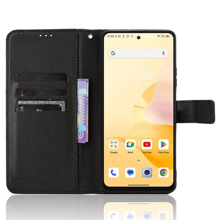 For Blackview Shark 8 / Oscal Tiger 12 Case Diamond Texture Leather Phone Cover Wallet