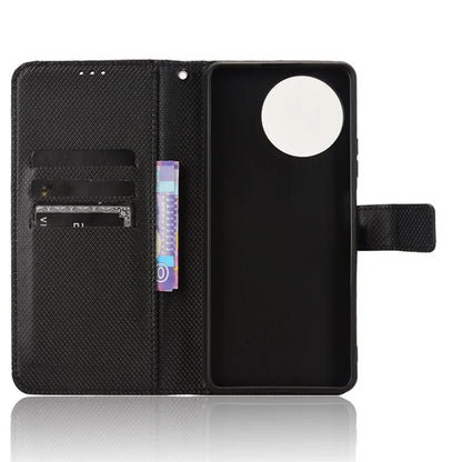 For Blackview Shark 8 / Oscal Tiger 12 Case Diamond Texture Leather Phone Cover Wallet