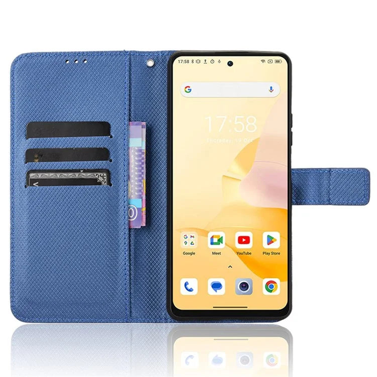 For Blackview Shark 8 / Oscal Tiger 12 Case Diamond Texture Leather Phone Cover Wallet