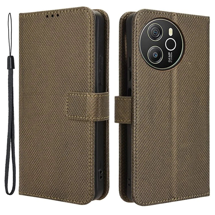 For Blackview Shark 8 / Oscal Tiger 12 Case Diamond Texture Leather Phone Cover Wallet