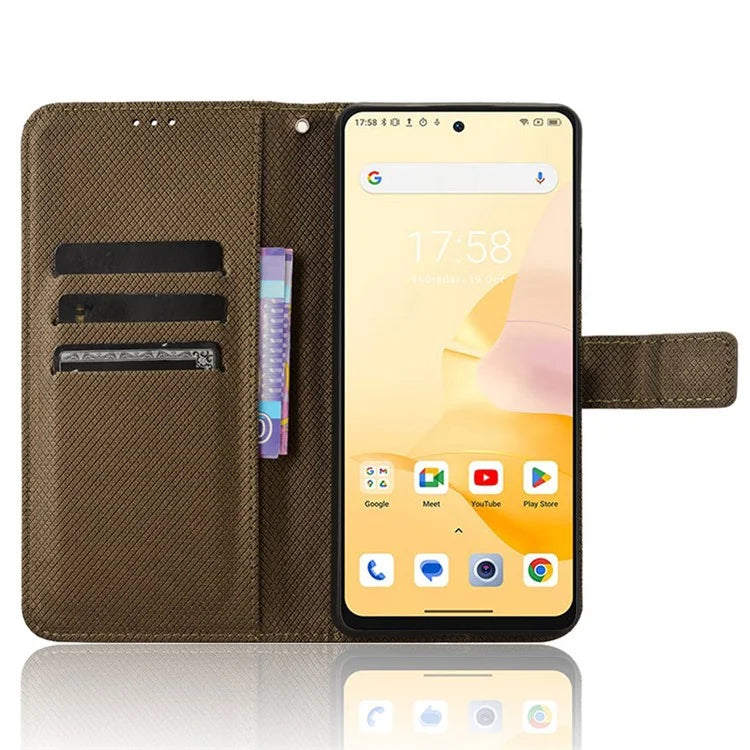For Blackview Shark 8 / Oscal Tiger 12 Case Diamond Texture Leather Phone Cover Wallet