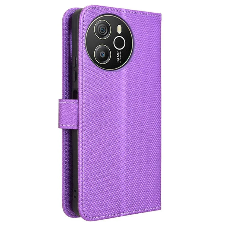 For Blackview Shark 8 / Oscal Tiger 12 Case Diamond Texture Leather Phone Cover Wallet