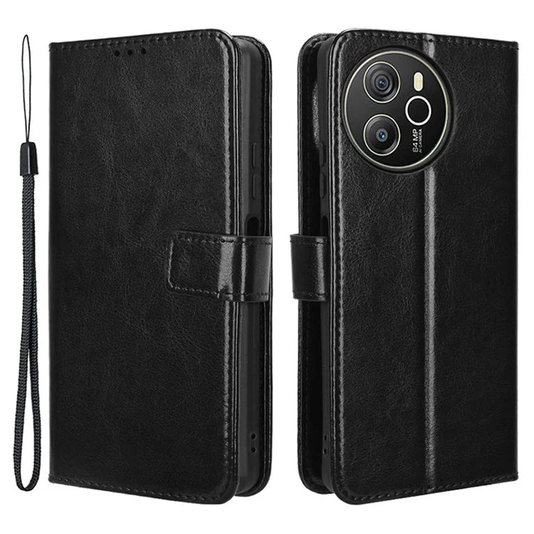 For Blackview Shark 8 / Oscal Tiger 12 Wallet Case Crazy Horse Texture Leather Phone Cover