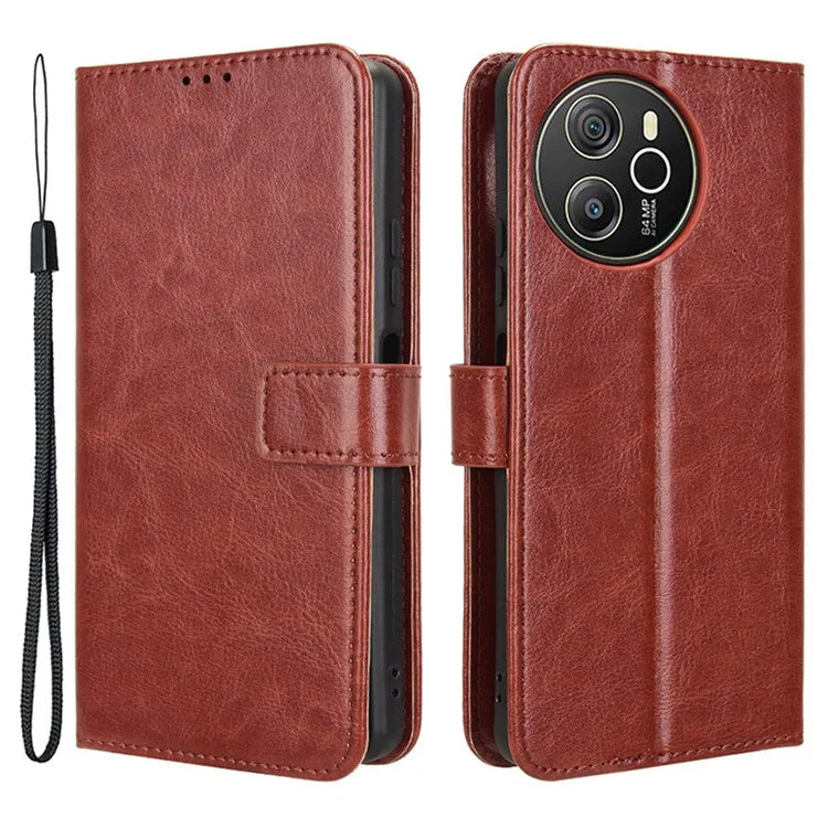 For Blackview Shark 8 / Oscal Tiger 12 Wallet Case Crazy Horse Texture Leather Phone Cover