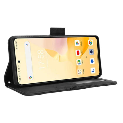 For Blackview Shark 8 / Oscal Tiger 12 Case Leather Phone Cover Multiple Card Slots Stand