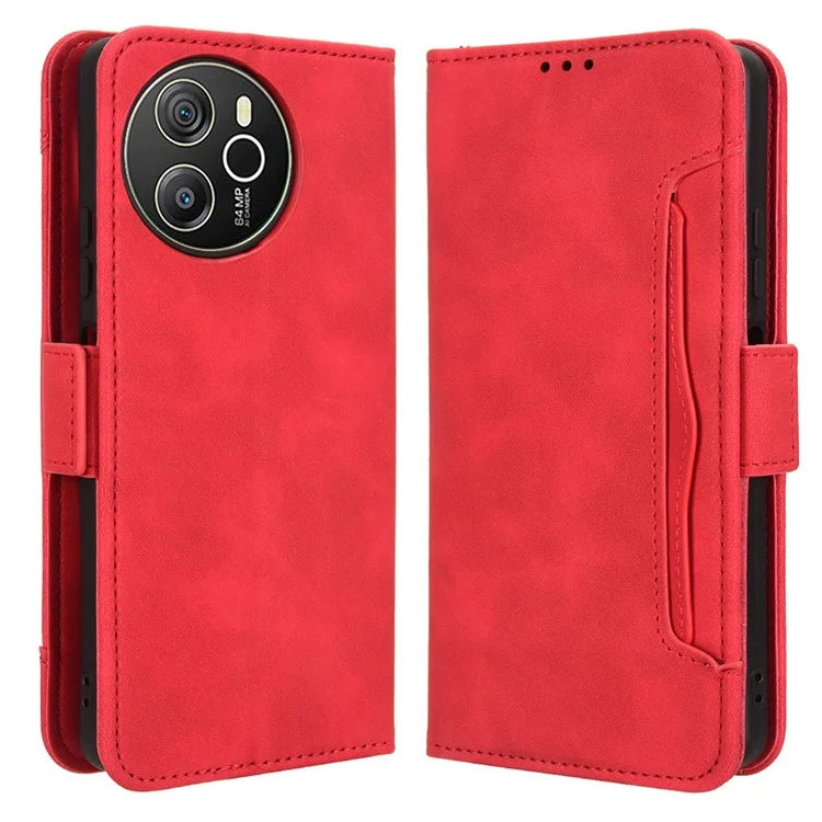 For Blackview Shark 8 / Oscal Tiger 12 Case Leather Phone Cover Multiple Card Slots Stand