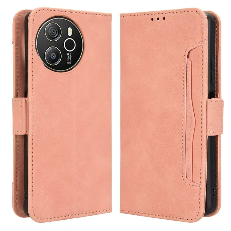 For Blackview Shark 8 / Oscal Tiger 12 Case Leather Phone Cover Multiple Card Slots Stand