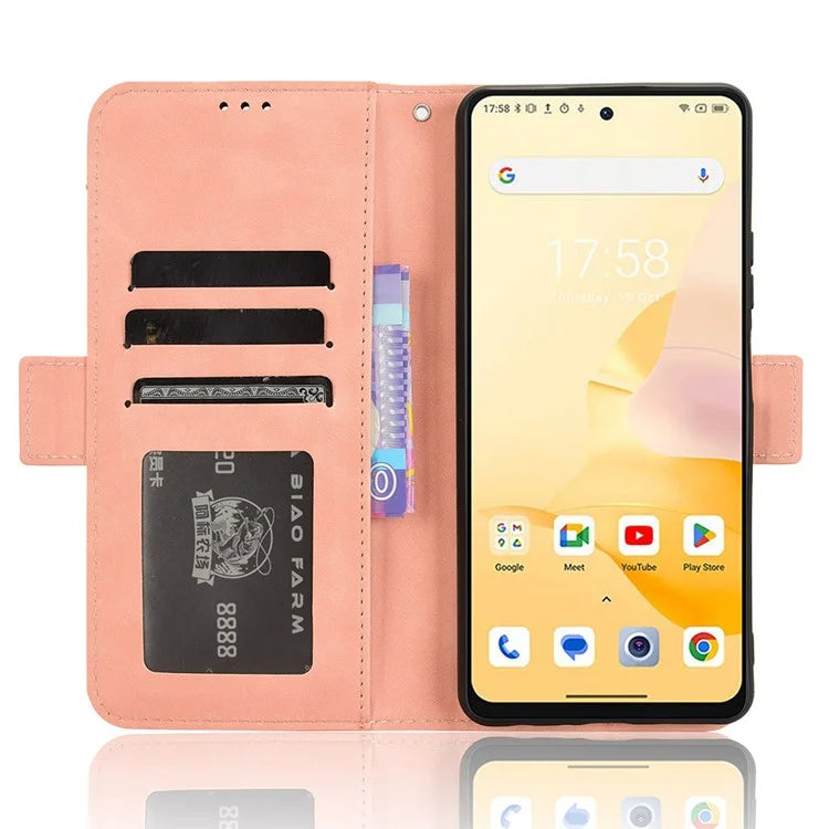 For Blackview Shark 8 / Oscal Tiger 12 Case Leather Phone Cover Multiple Card Slots Stand