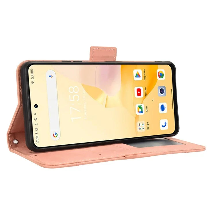 For Blackview Shark 8 / Oscal Tiger 12 Case Leather Phone Cover Multiple Card Slots Stand