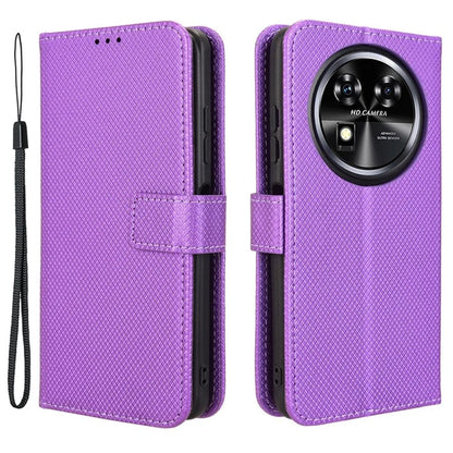For Oukitel C37 Case Diamond Texture Leather Phone Cover TPU Interior Shell