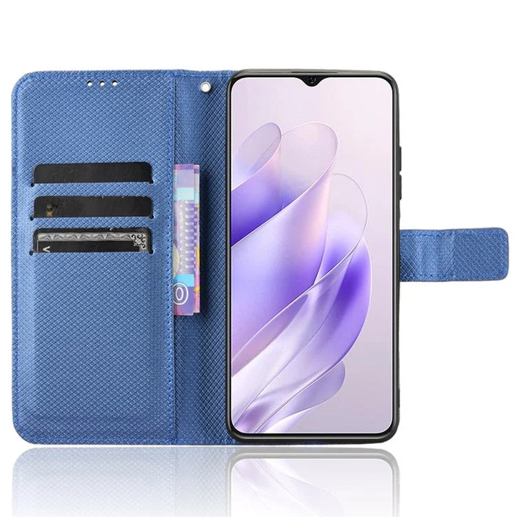 For Oukitel C37 Case Diamond Texture Leather Phone Cover TPU Interior Shell