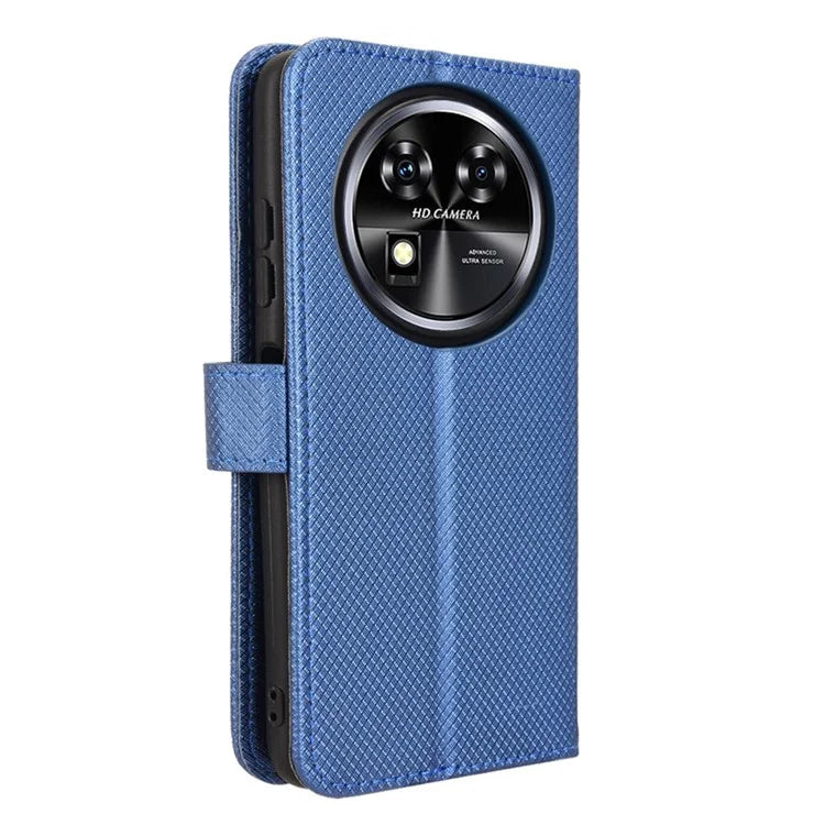 For Oukitel C37 Case Diamond Texture Leather Phone Cover TPU Interior Shell
