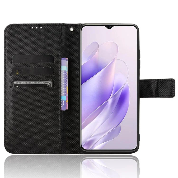 For Oukitel C37 Case Diamond Texture Leather Phone Cover TPU Interior Shell