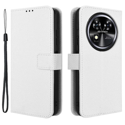 For Oukitel C37 Case Diamond Texture Leather Phone Cover TPU Interior Shell