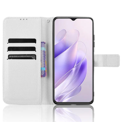 For Oukitel C37 Case Diamond Texture Leather Phone Cover TPU Interior Shell