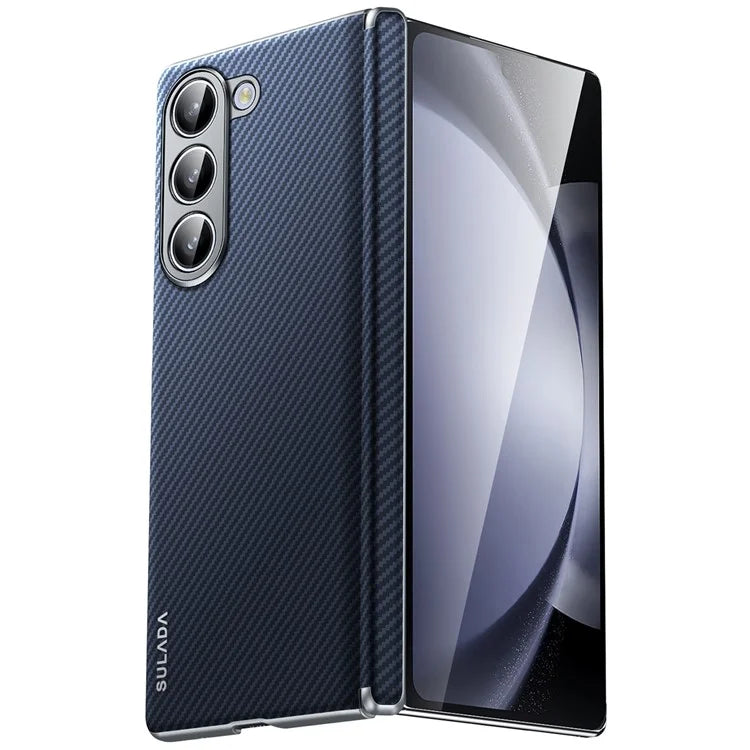 SULADA For Samsung Galaxy Z Fold6 5G Magnetic Case Carbon Fiber Texture Leather+PC Phone Cover